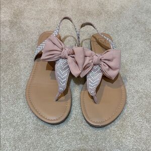 Elegant Pink Sandals with Bow Detail